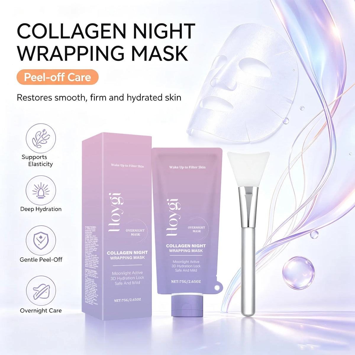 Hoygi Collagen Night Wrapping Mask for Firming Hydration and Glow