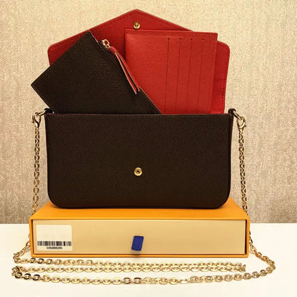 Original Quality 3pcs set Luxurys Designers Bags Purse Woman Fashion Monogrames Multi Pochette Felicie Chain Crossbody Shoulder