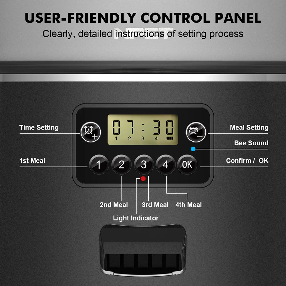 NPET Automatic Smart Pet Feeder For Cats And Dogs With App Control 1 To 9 Portions