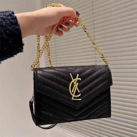 LOULOU Classic Rhombus Chain Leather Shoulder Bag For Women