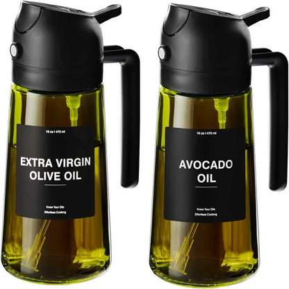DUTRIEUX Glass Olive Oil Dispenser And Spray Bottle 2 In 1