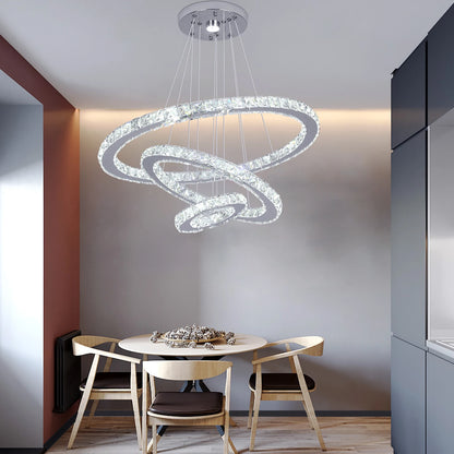 Vinilky Crystal Pendant Light With Remote Control For Living Spaces