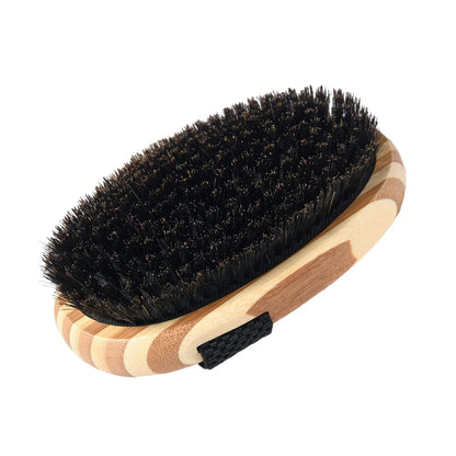 Bamboo Palm Pet Brush Ergonomic Design Natural Bristles Coat Smoothing Massage Stimulates Oil Glands Prevents Dry Skin All Coat