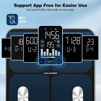 Smart Bathroom Scale With LED Display BMI And Muscle Mass