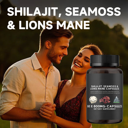 Quitmood Health Shilajit Fusion Capsules With Sea Moss Lions Mane