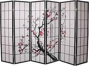Blossom Screen 6 Panel Portable Shoji Room Divider Privacy