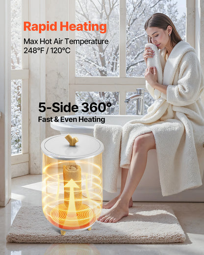 SucceBuy Heated Towel Warmer Bucket With LED And Auto Shutoff