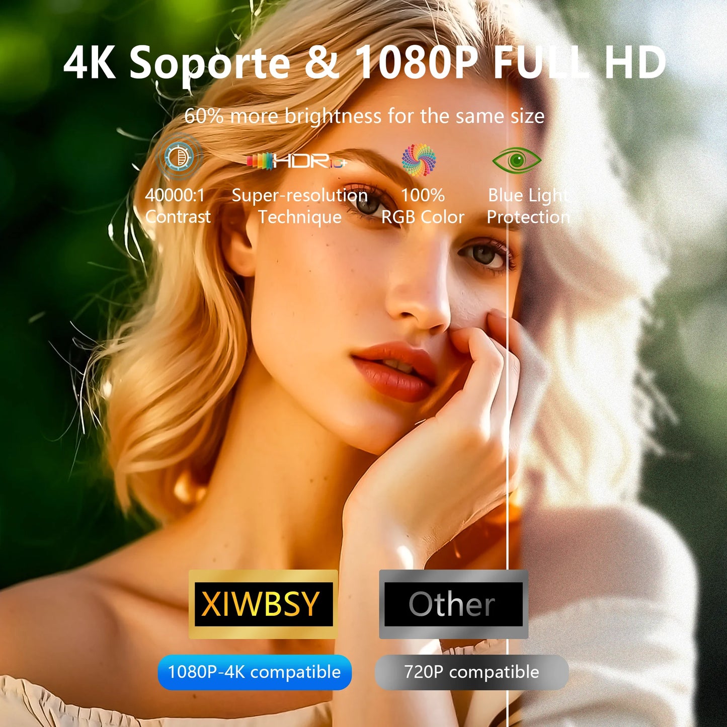 XIWBSY 40000Lumens Portable Projector 4K Android 12.0 Daylight Projector 64G 8K Video Home Theater AutoFocus Smart Proyector