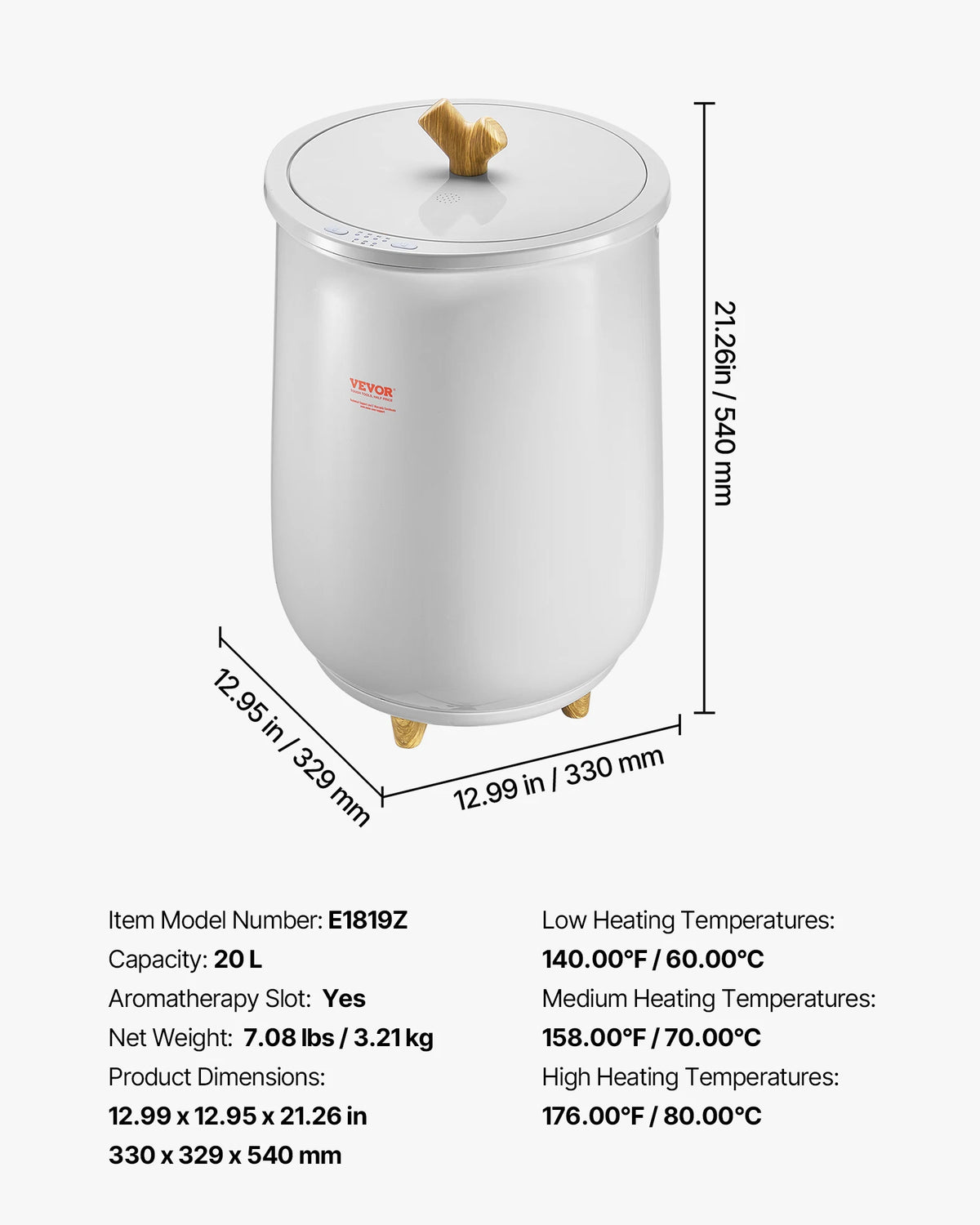 SucceBuy Heated Towel Warmer Bucket With LED And Auto Shutoff