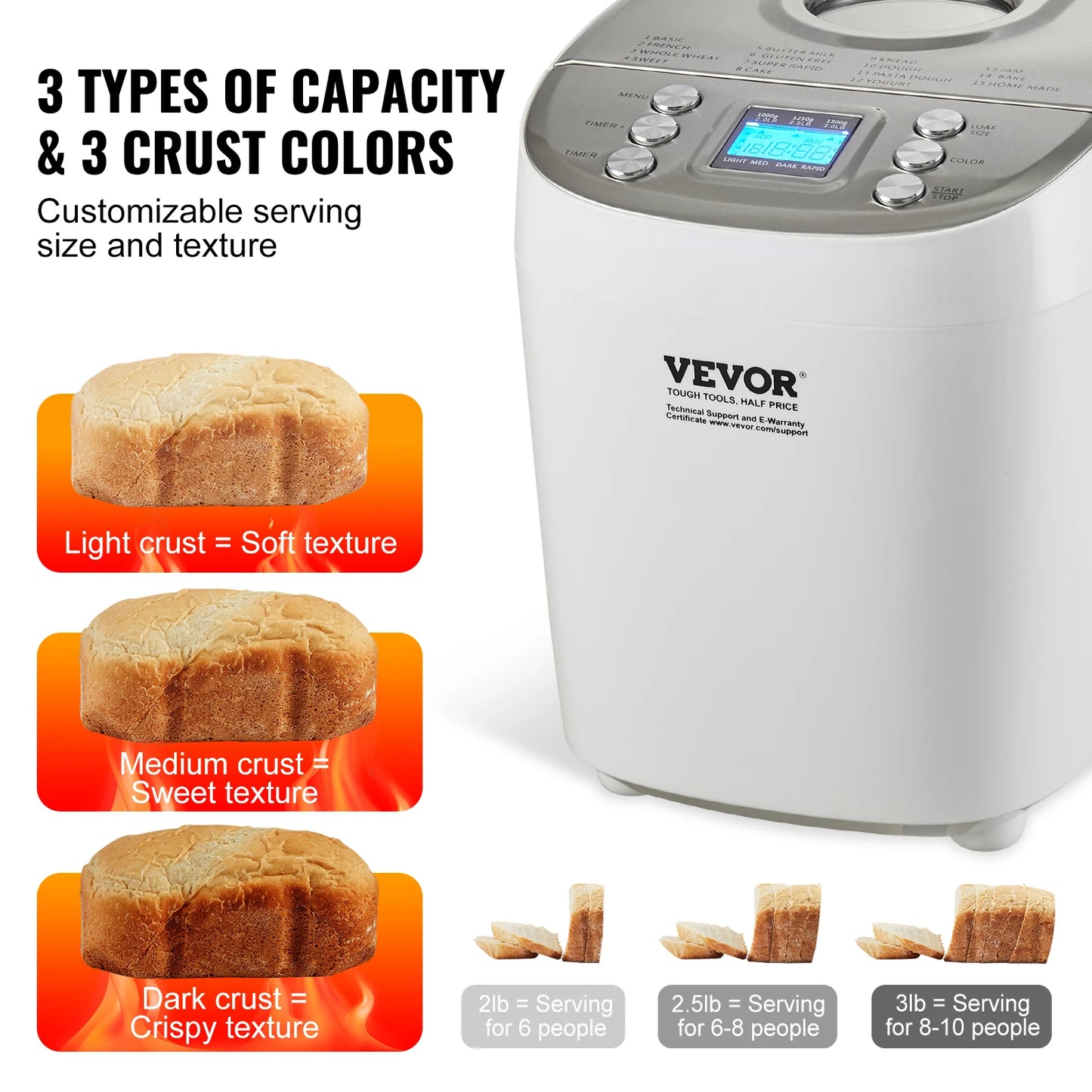 SucceBuy Bread Maker 15 In 1 Automatic With Gluten Free Setting