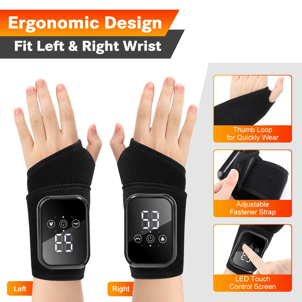 Agdoad Electric Heating Wrist Massager With Vibration Relief