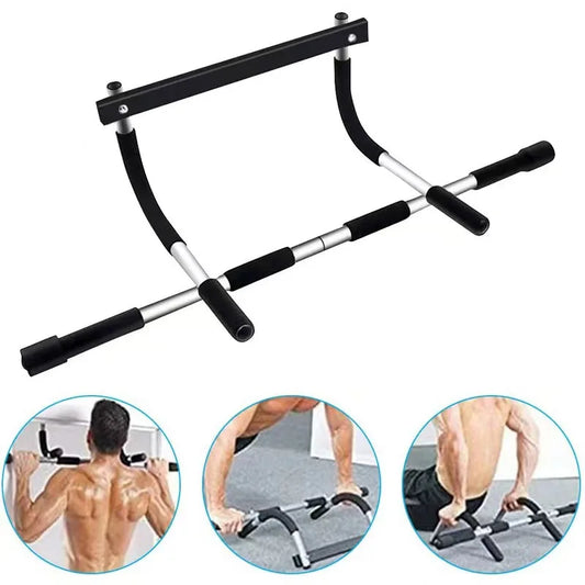 Space-Saving Chin-Up Bar – Telescopic Door Mount, Multi-Grip for Pull-Ups & Core Training