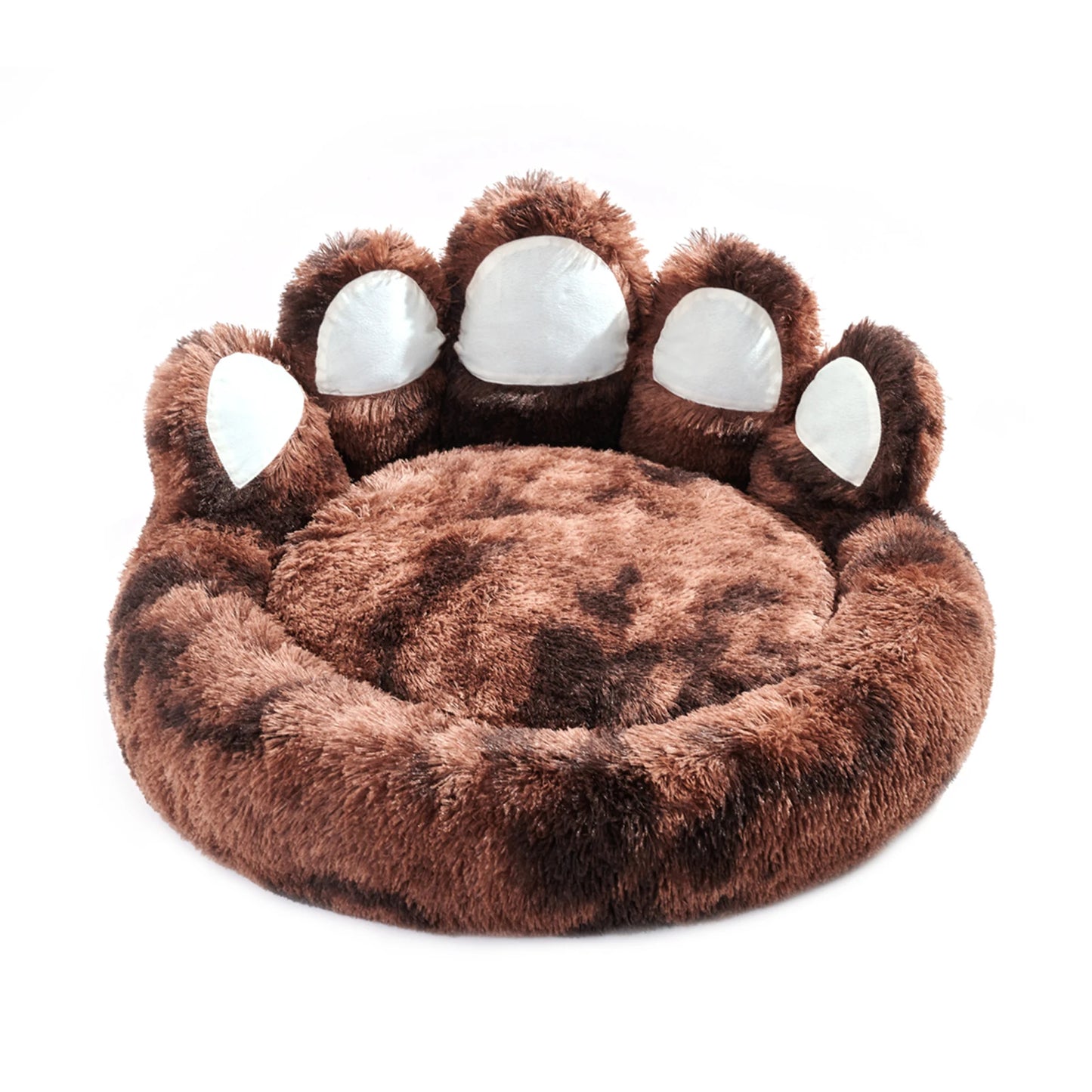 PETARTCN Cozy Paw Shape Dog Bed Warm Thickened Cushion