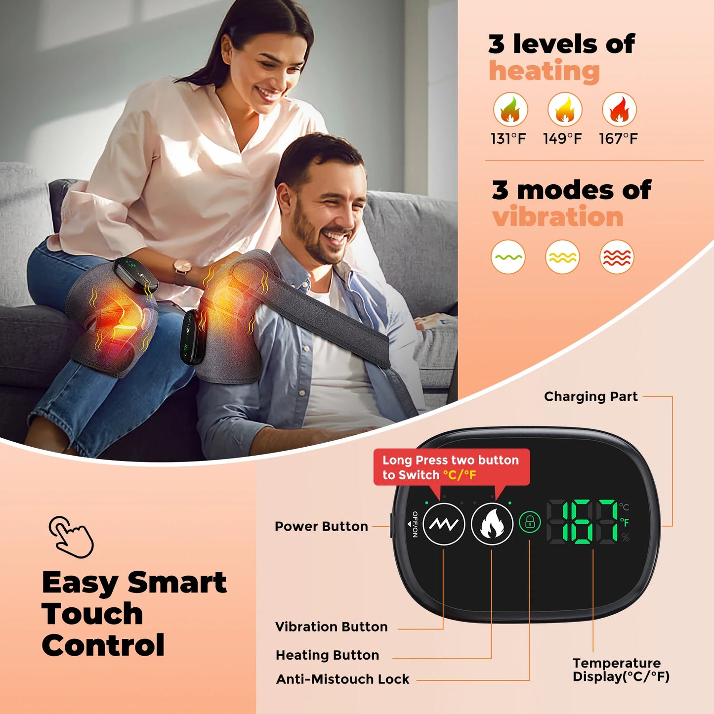 DearBeauty Knee Massager With Elbow Shoulder Heating Pad