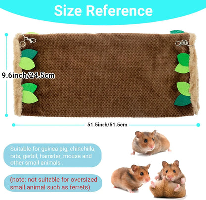 Soft Fleece Tunnel Hammock for Hamster Ferret Chinchilla Hedgehog Squirrel Small Animals - Cage Accessories for Playing Sleeping