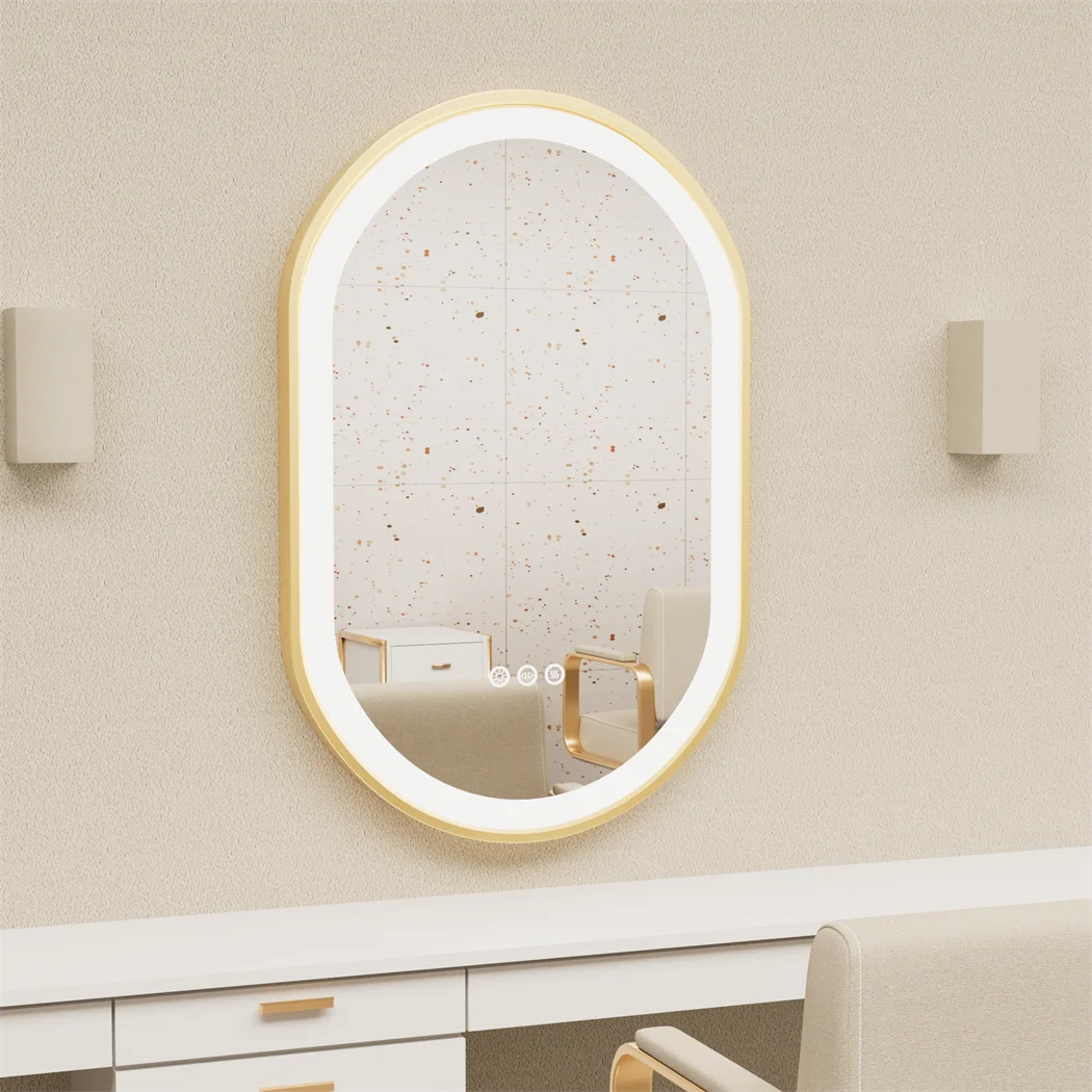 LUVODICRI UltraLuxurious Ovoidal LED Illuminated Bathroom Mirror With DemisterPad