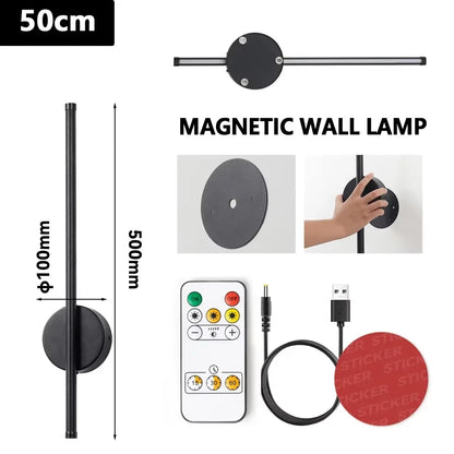 Rechargeable LED Wall Lamp 50CM Removable Wall Sconces For Bedroom Bedside Living Room Décor Fixtures Magnetism Chassis