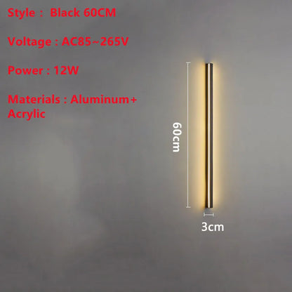 Superlong Minimalist LED Wall Light AC85~265V 200CM Line Sconce Lamp For Indoor TV Background Aisle Living Room Villa Decoration