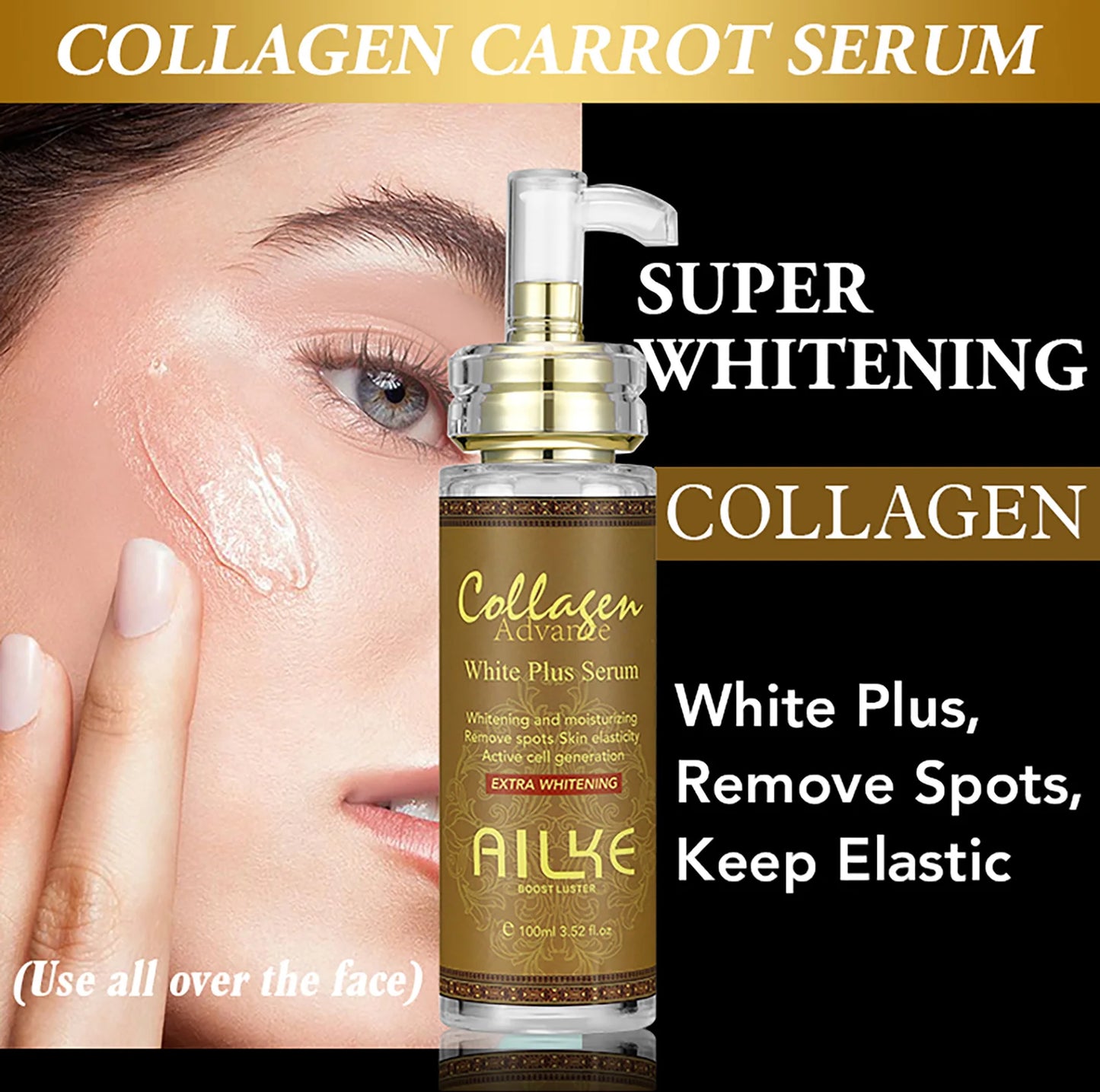 AILKE Collagen Whitening Set For All Skin Types, Lightening, Reduce Dark Spots, Freckles, Hyperpigmentation, Even Skin Tone