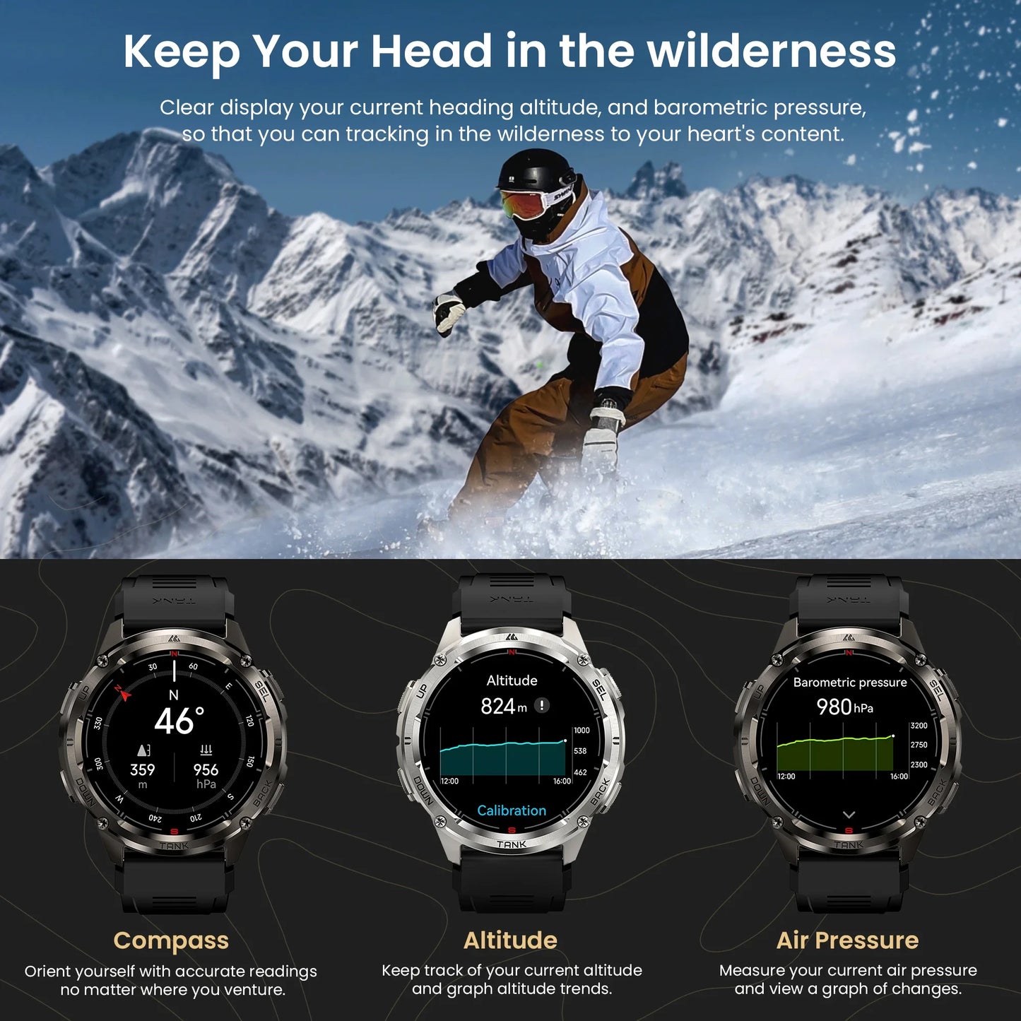 KOSPET TANK T3 Ultra 2 Smart Watch For Men GPS Stainless Steel Smartwatch 50M Waterproof IP69K Health Monitor for Android iOS