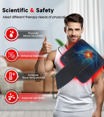 Updated Red Light Therapy Heating Pad for Body Device Cushion Mat Waist Back Shoulder Muscle Pain Relief Relax Infrared Light