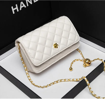 Luxury Geniunie Leather Sheepskin Diamond Lattice Handbag High Quality Metal Chain Clutch Wallet Purse Shoulder Bags for BC4-1