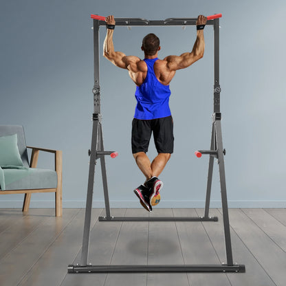 Pull Up Bar Dip Bar Power Tower Workout Dip Station Height Adjustable Free Standing Chin Up Bar Home Gym Equipment 440LBS Weight