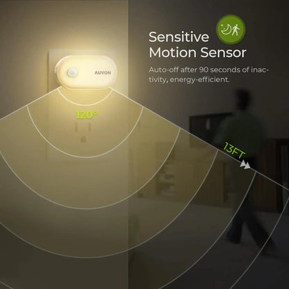 Smart Motion Sensor Night Light, Dimmable LED Plug-In, 1-120 Lumens, 4 Pack for Hallway, Bathroom, Garage