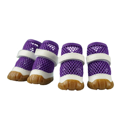 Waterproof Mesh Dog Boots for Hot Pavement, Anti-Slip Paw Protector Shoes for Small Medium Dogs, Outdoor Hiking Walking Pet Foot