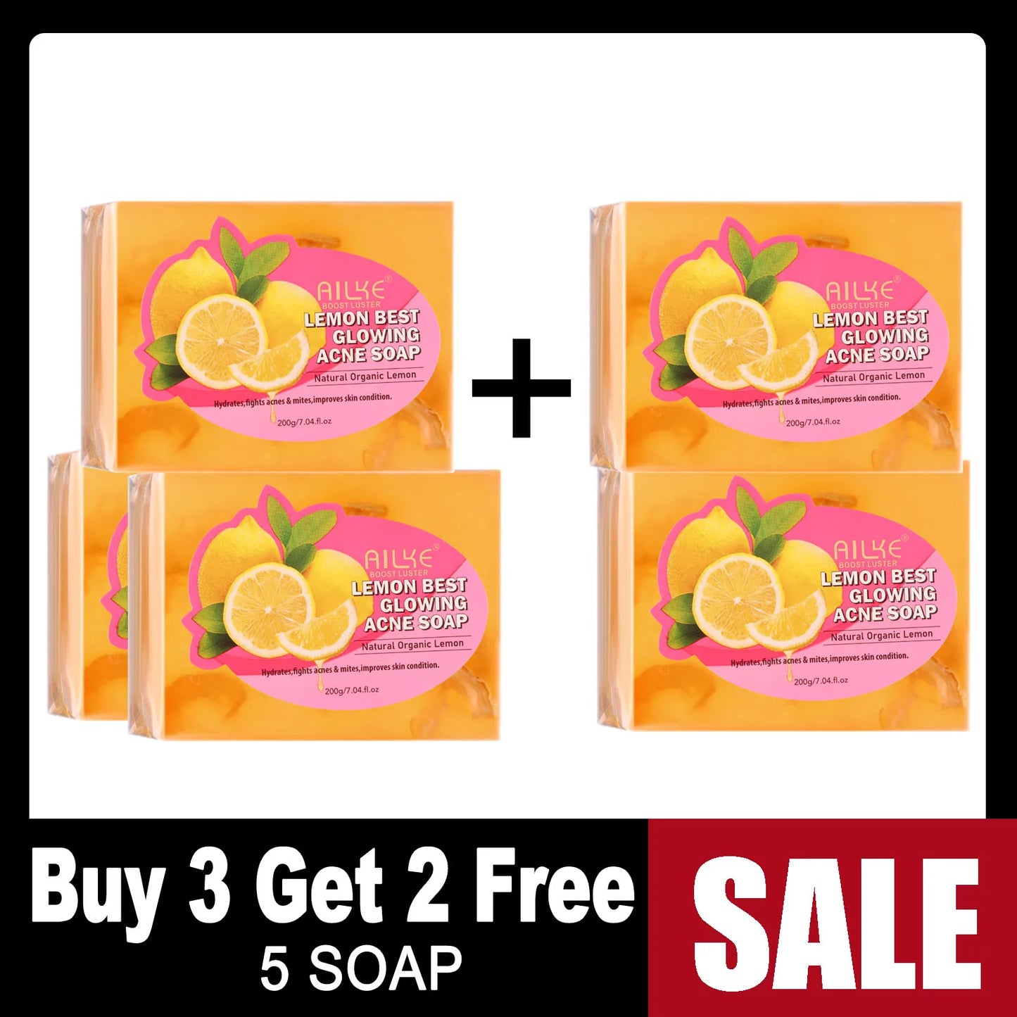 AILKE Natural Skin Brightening Set, Clean Darkness, Acne, Stains, Moisturize, Lightening, Smooth, Improve Rough and Dry Skin