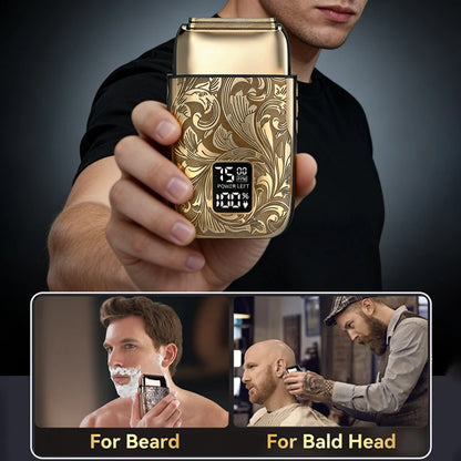 Ufree Electric Foil Shaver for Men 3-Speed Adjustable Bald Head Shaver Face Shaving Beard Trimmer with LCD Display