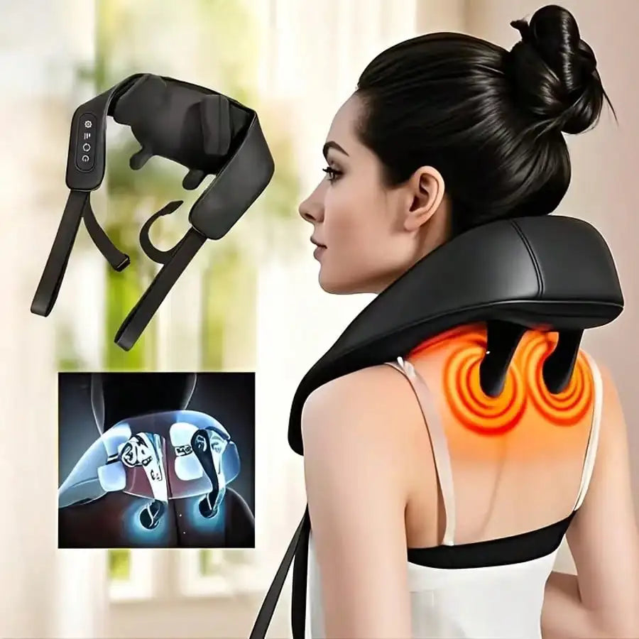 Ergonomic Neck Massager With Reversible Soft Fabric Cover