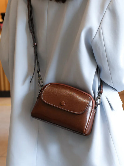 mini small genuine leather vintage bag Crossbody Bag luxury mobile phone shoulder bag  women mobile bag for women