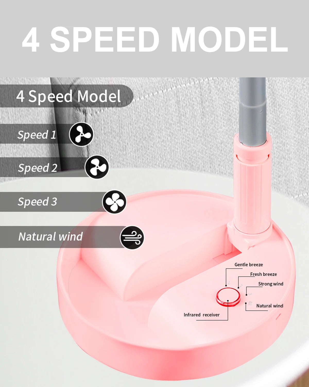 UN UNITEDTIME Remote Control Foldable Desk Fan Portable Table Fan