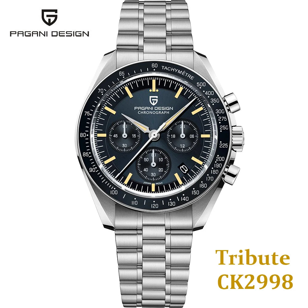 2026 New PAGANI DESIGN Tribute to CK2998 Moon Watch Retro Luxury Quartz Watches For Men Stainless Steel Sport Chronograph Man