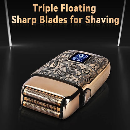 Ufree Electric Foil Shaver for Men 3-Speed Adjustable Bald Head Shaver Face Shaving Beard Trimmer with LCD Display