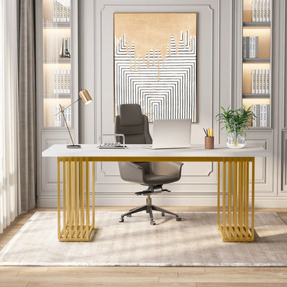 Tribesigns Modern Office Desk With Durable Metal Legs