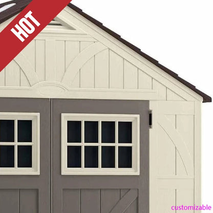 XMSJ Tremont PremiumQuality Resin Shed For Backyard Storage Skylights ReinforcedFloor