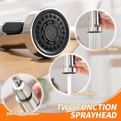 Touchless Kitchen Faucet With LED Light Pull Down Sprayer And Motion Sensor