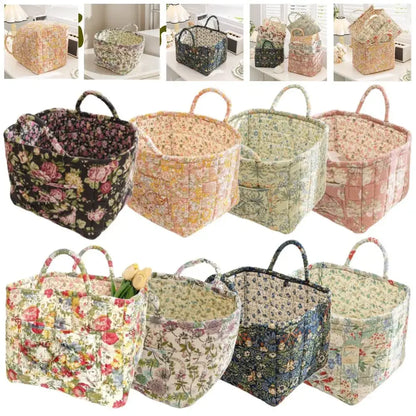 Boho Fabric Storage Basket Large Capacity Quilted Laundry Hampers Collapsible Dirty Clothes Underwear Sorting Laundry Baskets