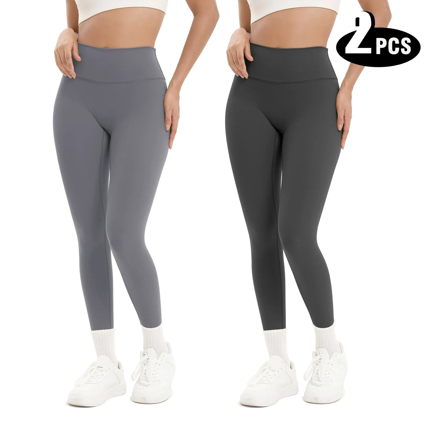 Women 2 Pack Tie Dye Hollow Out Side Leggings High Waist Butt Lifting Stretch Fitness Sports Pants