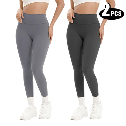 Women 2 Pack Tie Dye Hollow Out Side Leggings High Waist Butt Lifting Stretch Fitness Sports Pants