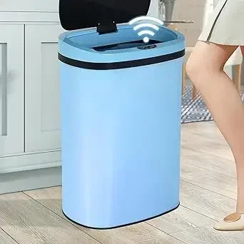 13-Gallon Kitchen Trash Can 50L Stainless Steel Garbage Can Automatic Touch Free Garbage Bin Motion Sensor Trash Can