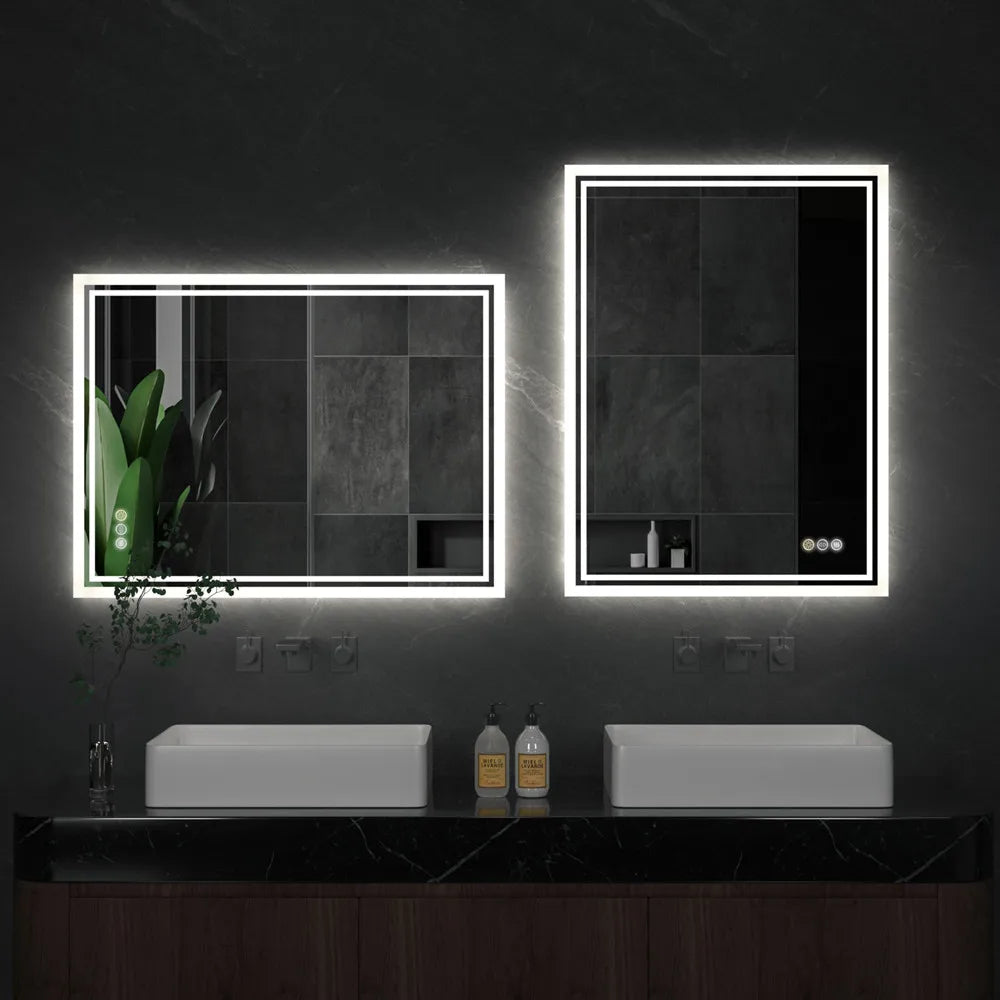LUVODI Illuminate LED Backlit Frameless Bathroom Mirror Dimmable Defog