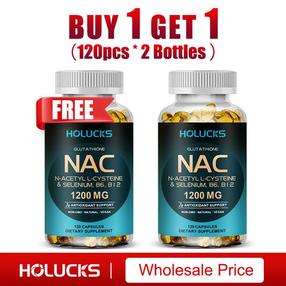 NAC Glutathione Food Supplement, Detox & Antioxidant, Anti-Aging, for Liver Health, Immune Support, Skin Care, Hair, Nails