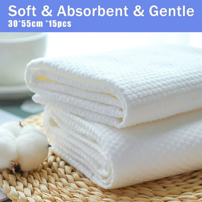 15 PCS Disposable Pet Bath Towels 11.8 x 21.6 Inch Portable Pet Grooming Towels for Small Dogs Puppies and Cats Absorbent Conve