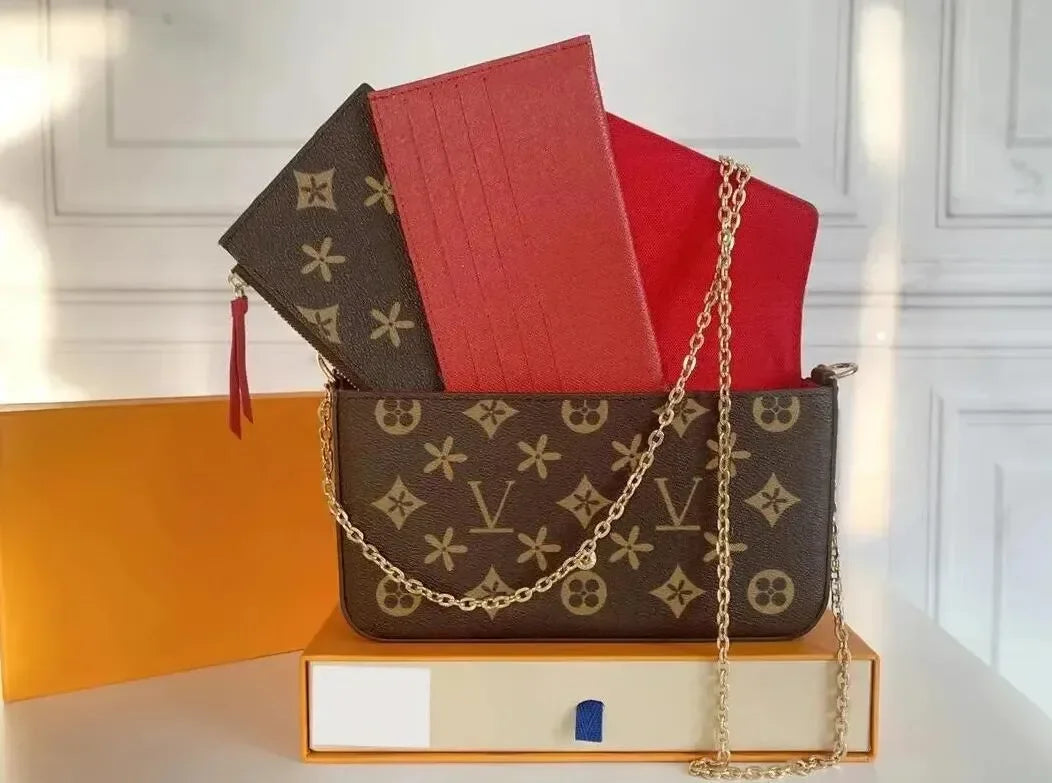 Top Designer Handbag Shoulder Chain Bag Clutch Fap Totes Bags Waet Check Veour Thread C Purse Doube Letters Soid Hasp Waist Square
