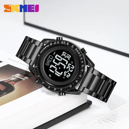 SKMEI Fashion Men's Digital Watch Male Waterproof Watches For Men Luxury Stainless Steel Strap Calendar Electronic Wristwatch