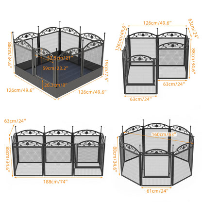 BINGOPAW 8 Panel Heavy Duty Dog Playpen Outdoor Indoor Waterproof Pad Training