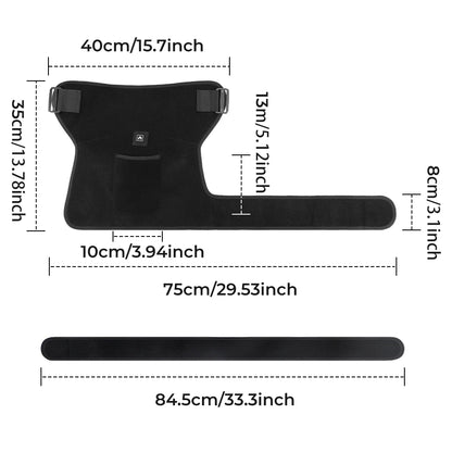 USB Charging Heated Hip Support Brace with 660nm Far Infrared 3 Adjustable Heating Levels Wrap for Hip Thigh Buttock